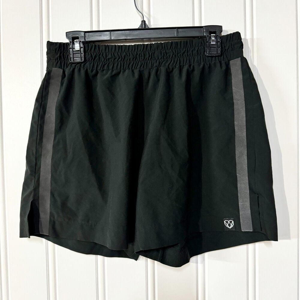 Strongbody Mens Size Medium 6" Black Elastic Waisted Athletic Gym Yoga Pocket